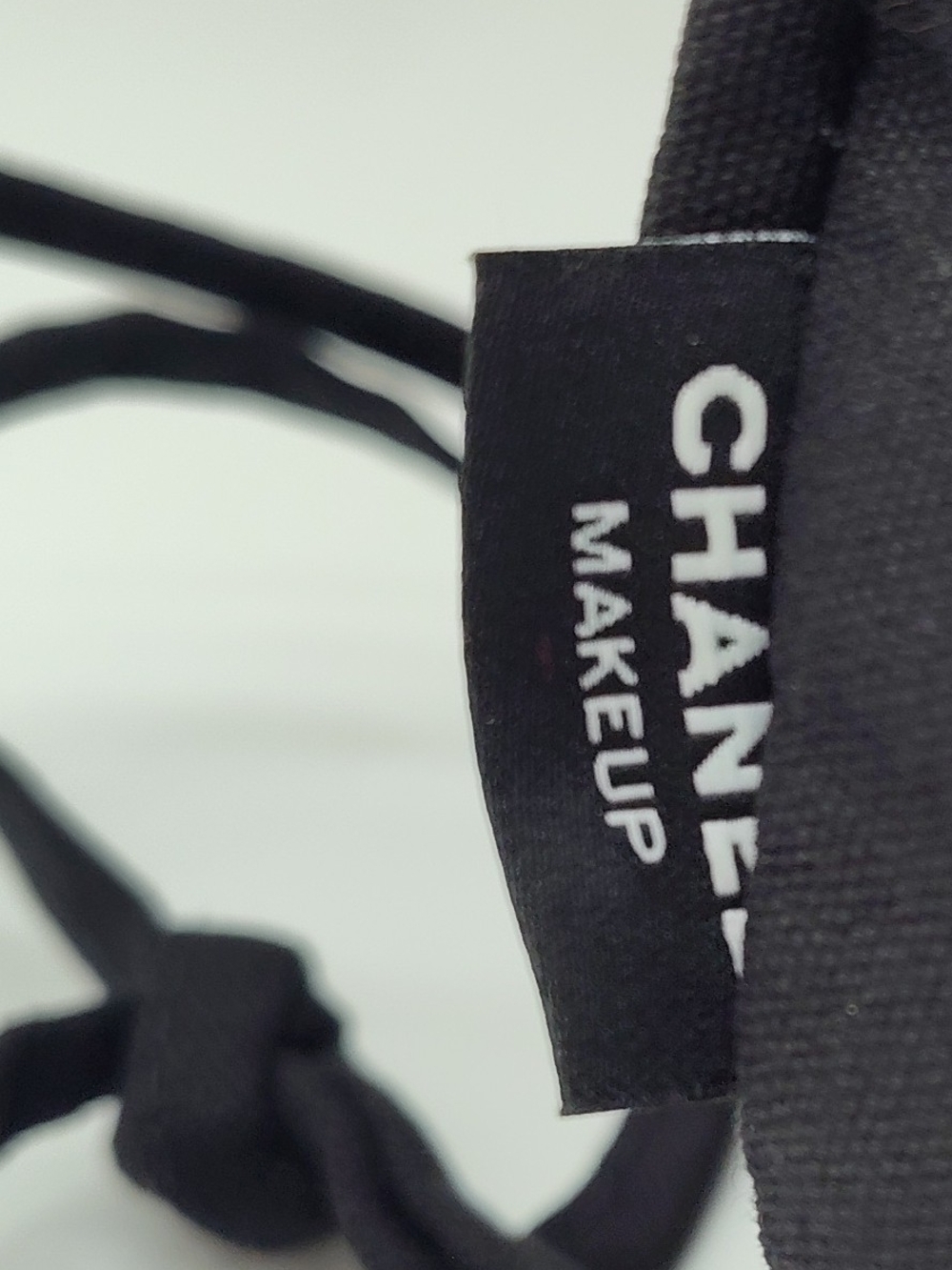 CHANEL Makeup Drawstring Canvas Backpack Black CC Logo Travel Gym Bag 16.5x12.5 - Picture 3 of 7